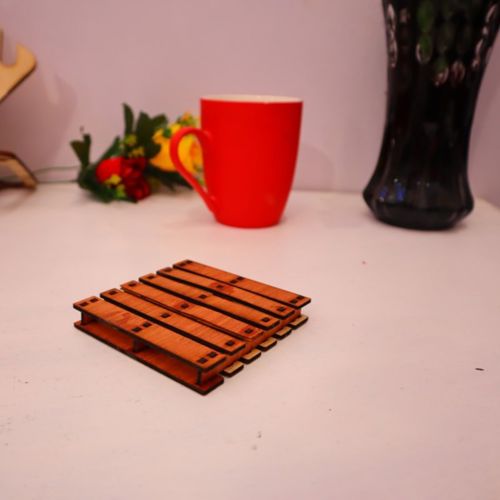 طرح زیرلیوانی‌های چوبی مینی پالت برش لیزری میلی‌متری - laser cut wooden mini pallet coasters 4mm ve - برای دستگاه CNC چوب و لیزر (سی ان سی)