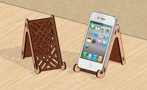 طرح پایه موبایل چوبی برش لیزری بهترین هدیه - laser cut wooden mobile stand best gift - برای دستگاه CNC چوب و لیزر (سی ان سی)