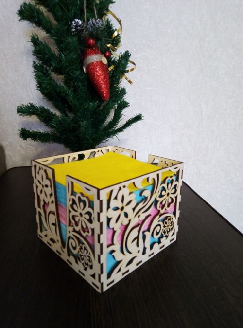 طرح برش لیزری چوبی جا دستمال کاغذی جعبه دستمال میلی متری - laser cut wooden napkin holder napkin box 3mm - برای دستگاه CNC چوب و لیزر (سی ان سی)