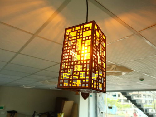 طرح چراغ آویز چوبی برش لیزری لامپ - laser cut wooden pendant light hanging lamp - برای دستگاه CNC چوب و لیزر (سی ان سی)