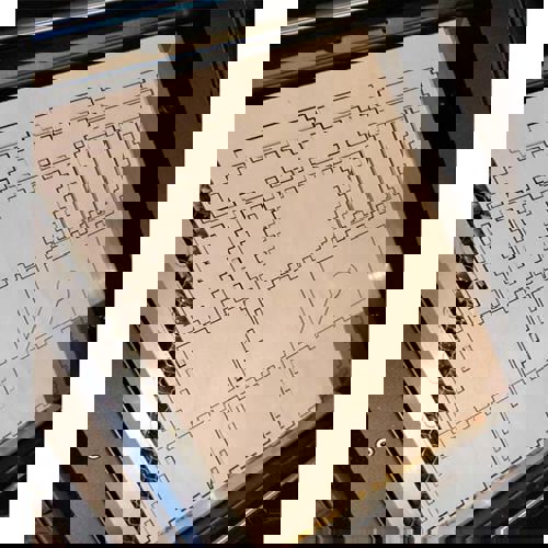 طرح جعبه پازل چوبی برش لیزری با درب کشویی قاب - laser cut wooden puzzle box with sliding lid ve - برای دستگاه CNC چوب و لیزر (سی ان سی)