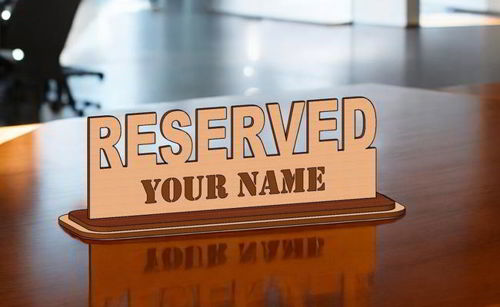 طرح برش لیزری چوبی علامت محفوظ - laser cut wooden reserved sign ve - برای دستگاه CNC چوب و لیزر (سی ان سی)