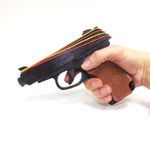 طرح تفنگ اسلحه چوبی برش خورده با لاستیک لیزری - laser cut wooden rubber band gun toy ve - برای دستگاه CNC چوب و لیزر (سی ان سی)