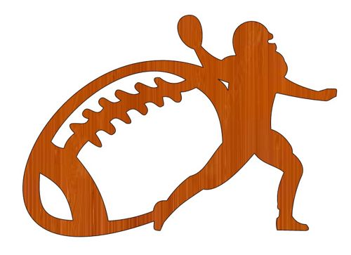 طرح برش لیزری چوبی راگبی بازیکن فوتبال برش - laser cut wooden rugby football player cutout ve - برای دستگاه CNC چوب و لیزر (سی ان سی)