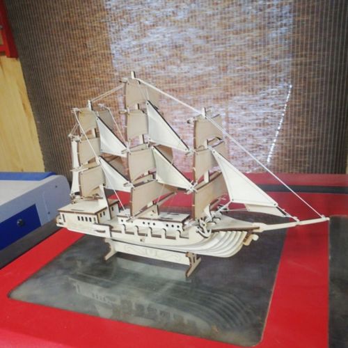 طرح مدل قایق بادبانی چوبی برش لیزری کشتی وسیله نقلیه - laser cut wooden sailboat model ship ve - برای دستگاه CNC چوب و لیزر (سی ان سی)
