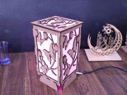 طرح چراغ خواب چوبی سایه دار برش شده با لیزر میلی متر وسیله (jpg) - laser cut wooden shadow box night lamp 3mm ve - برای دستگاه CNC چوب و لیزر (سی ان سی)