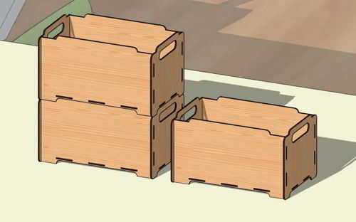 طرح جعبه چوبی برش خورده شده با لیزر - laser cut wooden stackable box - برای دستگاه CNC چوب و لیزر (سی ان سی)