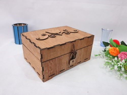 طرح جعبه نگهداری چوبی برش لیزری میلی متر - laser cut wooden storage box 3mm ve - برای دستگاه CNC چوب و لیزر (سی ان سی)