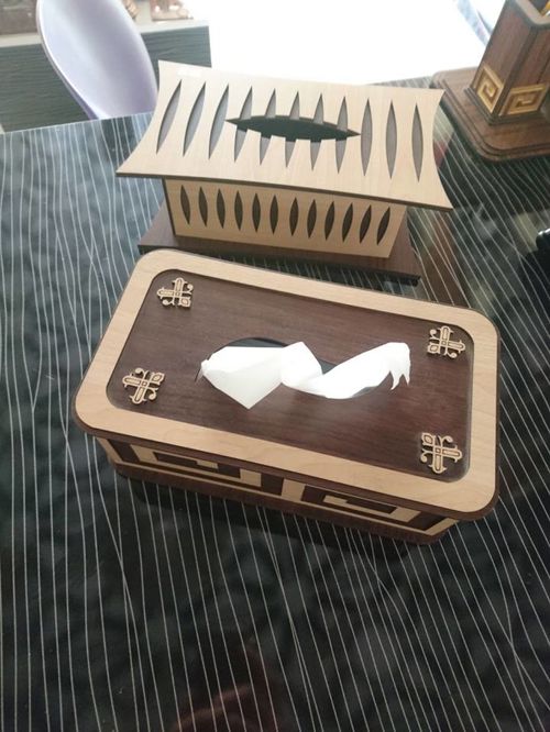 طرح جعبه دستمال چوبی برش لیزری جا نگهدارنده دستمال صورت - laser cut wooden tissue box facial tissue holder ve - برای دستگاه CNC چوب و لیزر (سی ان سی)
