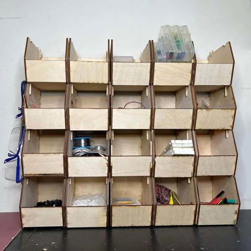 طرح جعبه نگهدارنده ابزارهای چوبی برش لیزری جعبه نگهداری ابزار میلی متر و میلی متر - laser cut wooden tools organizer box storage box 3mm and 4mm - برای دستگاه CNC چوب و لیزر (سی ان سی)