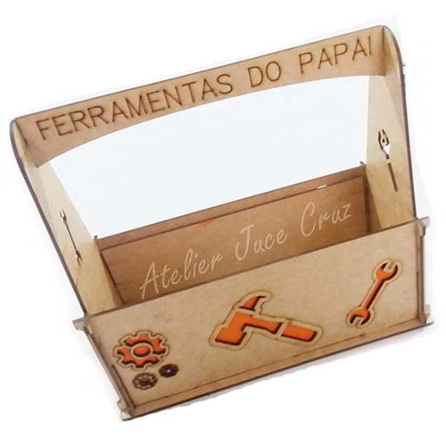طرح جعبه ابزار چوبی برش لیزری دسته - laser cut wooden tools organizer box with handle - برای دستگاه CNC چوب و لیزر (سی ان سی)