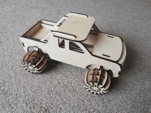 طرح مدل سه بعدی کامیون چوبی برش لیزری - laser cut wooden toy truck 3d model ve - برای دستگاه CNC چوب و لیزر (سی ان سی)
