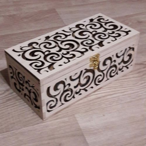 طرح جعبه جواهرات چوبی برش لیزری - laser cut wood jewelry box ve - برای دستگاه CNC چوب و لیزر (سی ان سی)