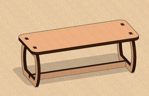 طرح میز مینیاتوری چوبی برش لیزری فایل - laser cut wood miniature table - برای دستگاه CNC چوب و لیزر (سی ان سی)