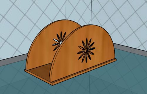 طرح جا دستمال چوبی برش لیزری کاغذ سازماندهنده - laser cut wood napkin holder tissue paper organizer ve - برای دستگاه CNC چوب و لیزر (سی ان سی)