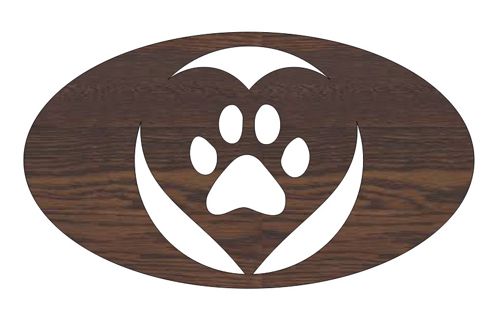 طرح پنجه چوبی برش لیزری سگ کارت هدیه - laser cut wood paw print dog gift tag ve - برای دستگاه CNC چوب و لیزر (سی ان سی)