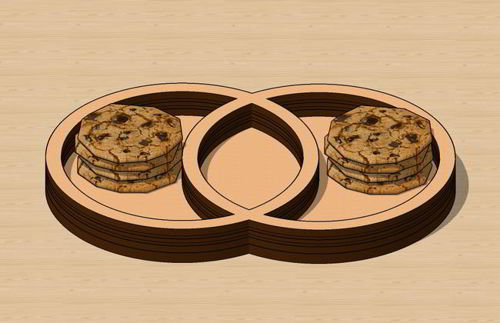 طرح سینی پذیرایی چوبی برش خورده با لیزر - laser cut wood serving tray ve - برای دستگاه CNC چوب و لیزر (سی ان سی)