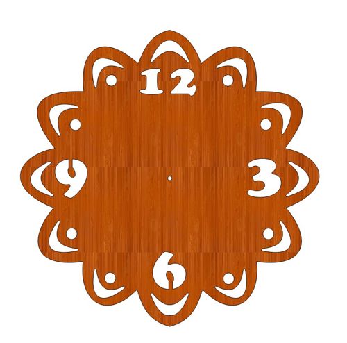 طرح ساعت دیواری چوبی برش لیزری دکور برش - laser cut wood wall clock decor cutout ve - برای دستگاه CNC چوب و لیزر (سی ان سی)