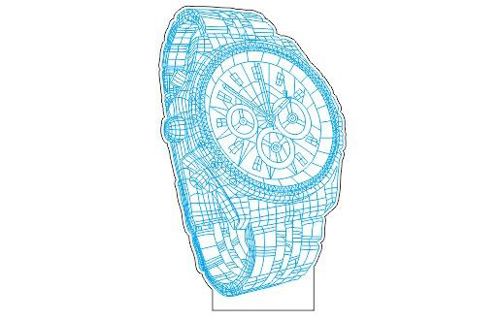 طرح ساعت مچی برش لیزری سه بعدی توهم LED چراغ شب اکریلیک - laser cut wristwatch 3d illusion led night light acrylic - برای دستگاه CNC چوب و لیزر (سی ان سی)