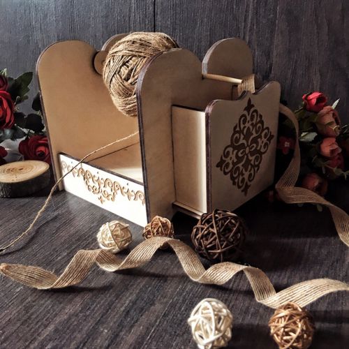 طرح برش لیزری نخ نگهدارنده نخ سازماندهنده نخ کدی - laser cut yarn holder yarn organizer yarn caddy ve - برای دستگاه CNC چوب و لیزر (سی ان سی)