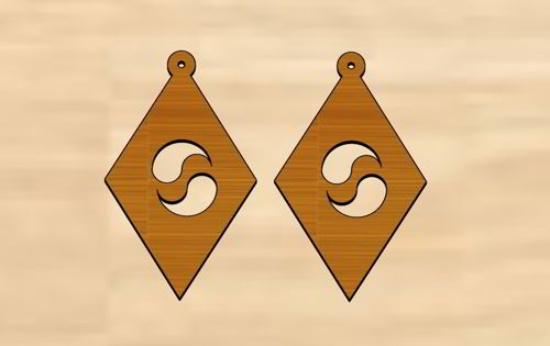 طرح گوشواره‌های آویز یین یانگ برش لیزری - laser cut yin yang dangle earrings - برای دستگاه CNC چوب و لیزر (سی ان سی)