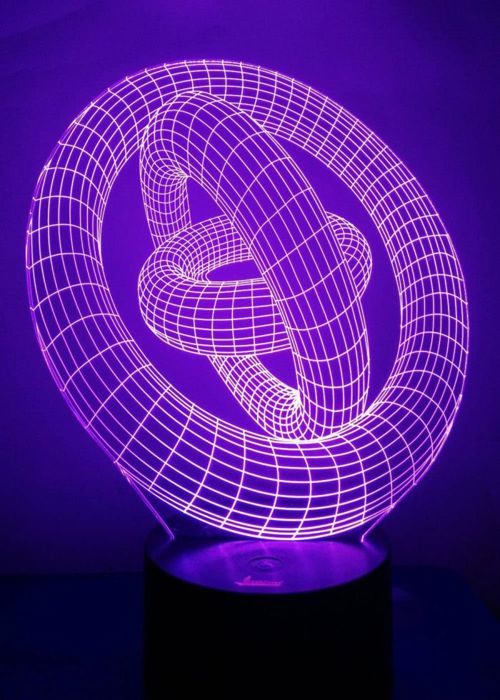 طرح حلقه شب حلقه ای حکاکی لیزری سه بعدی چراغ شب LED توهم لامپ - laser engraved 3d ring night light led illusion lamp ve - برای دستگاه CNC چوب و لیزر (سی ان سی)