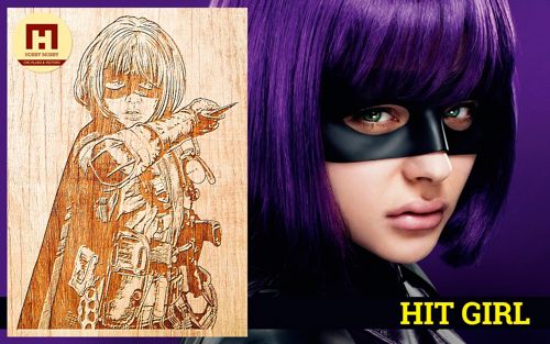 طرح حکاکی لیزری دختر برش لیزری و - laser engraved hit girl for laser cut ve - برای دستگاه CNC چوب و لیزر (سی ان سی)