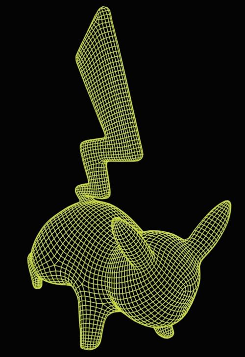 طرح حکاکی لیزری سه بعدی توهم اکریلیک پیکاچو لامپ - laser engraving 3d illusion acrylic pikachu lamp ve - برای دستگاه CNC چوب و لیزر (سی ان سی)