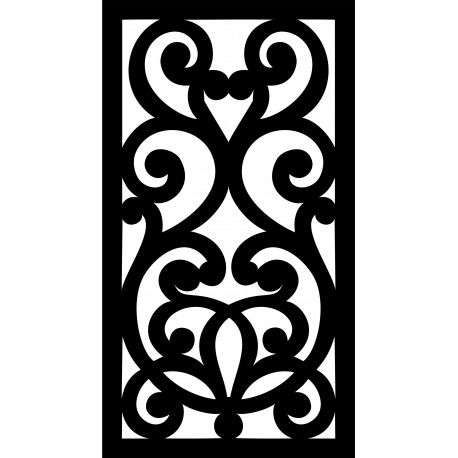 طرح روتر لیزر پلاسما گلدار گریل طراحی g - laser plasma router floral grill design g55 - برای دستگاه CNC چوب و لیزر (سی ان سی)