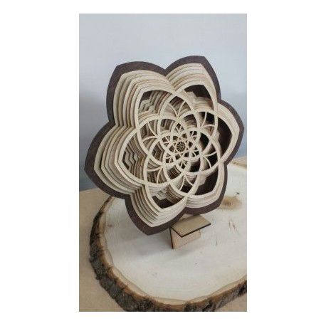 طرح مجسمه‌های چوبی لایه‌ای گل - layered wooden sculptures flower - برای دستگاه CNC چوب و لیزر (سی ان سی)