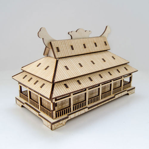 طرح معبد چینی برای برش لیزری - layout of chinese temple for laser cutting ve - برای دستگاه CNC چوب و لیزر (سی ان سی)