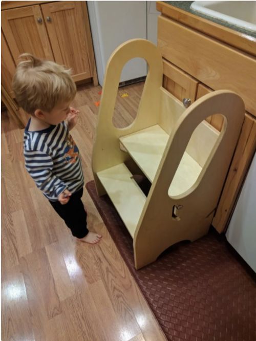 طرح چهارپایه دستیار آشپزخانه برای برش لیزری - layout of kitchen assistant stool for laser cut - برای دستگاه CNC چوب و لیزر (سی ان سی)