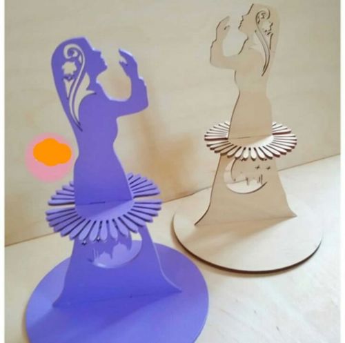 طرح جای دستمال دختر مسلمان برای برش لیزری پوشش گیاهی - layout of muslim girl napkin holder for laser cutting ve - برای دستگاه CNC چوب و لیزر (سی ان سی)
