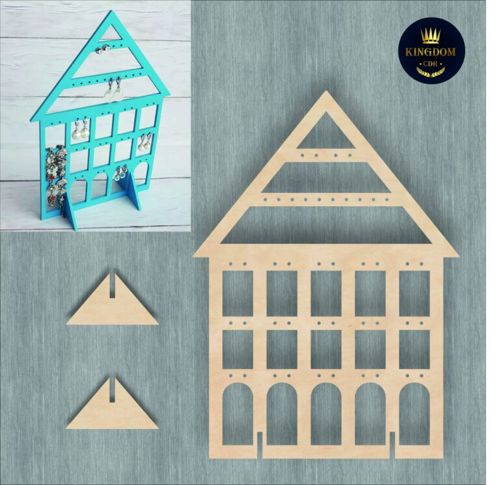 طرح سازمان دهنده برای گوشواره‌ها برای برش لیزری - layout organizer for earrings for laser cutting ve - برای دستگاه CNC چوب و لیزر (سی ان سی)