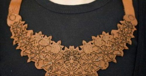 طرح گردنبند چرمی لیزری - leather necklace for laser cut - برای دستگاه CNC چوب و لیزر (سی ان سی)