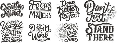 طرح مجموعه نقل قول های حروفی برای برش لیزری - lettering quotes set for laser cut ve - برای دستگاه CNC چوب و لیزر (سی ان سی)