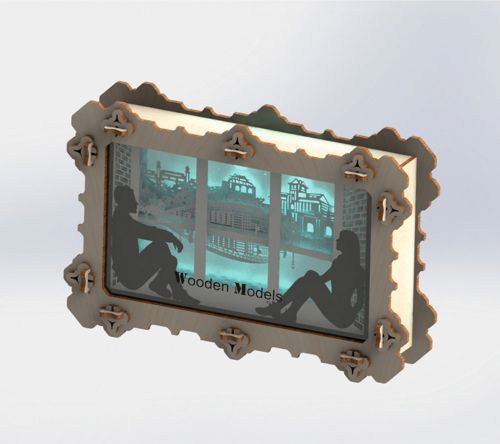 طرح جعبه نور پنجره - light box window ve - برای دستگاه CNC چوب و لیزر (سی ان سی)