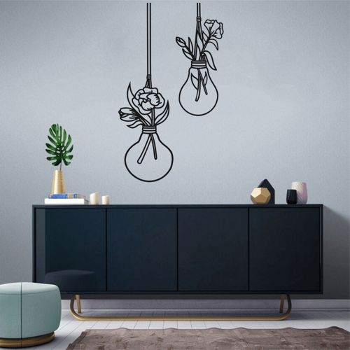 طرح هنر دیواری با لامپ حبابی برای برش لیزری - light bulb wall art for laser cutting ve - برای دستگاه CNC چوب و لیزر (سی ان سی)