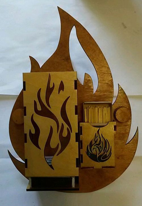 طرح سازمان‌دهنده نور شکل برای کبریت - light shaped organizer for matches ve - برای دستگاه CNC چوب و لیزر (سی ان سی)