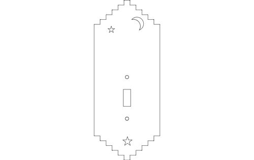 طرح کلید روشنایی پلاک - light switch plate - برای دستگاه CNC چوب و لیزر (سی ان سی)