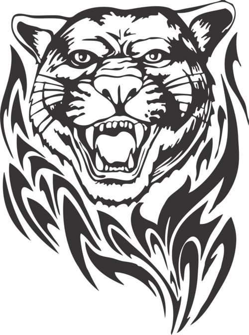طرح شیر خشمگین چهره شبح عکس - lion angry face silhouette - برای دستگاه CNC چوب و لیزر (سی ان سی)