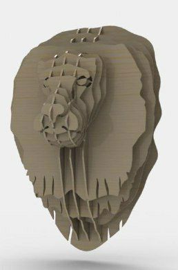 طرح شیر سر آزاد - lion head - برای دستگاه CNC چوب و لیزر (سی ان سی)