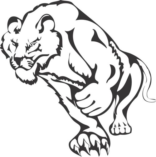 طرح شیر سیلوئت لیزر - lion silhouette laser cut - برای دستگاه CNC چوب و لیزر (سی ان سی)
