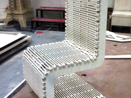 طرح صندلی لولا زنده لولا - live hinge chair - برای دستگاه CNC چوب و لیزر (سی ان سی)