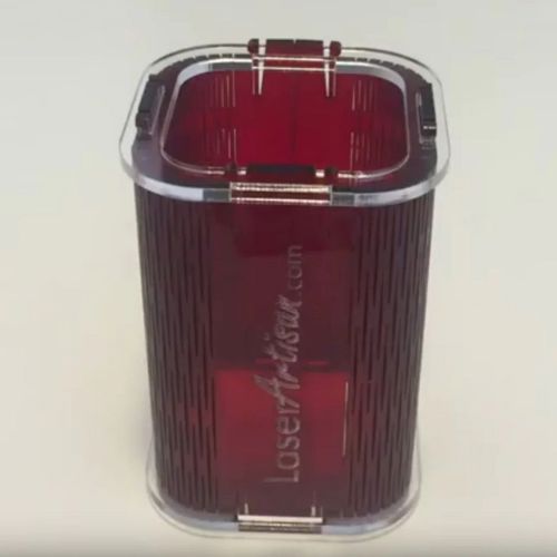 طرح لولای آکریلیک قلم نگهدارنده برش لیزری - living hinge acrylic pen holder laser cut ve - برای دستگاه CNC چوب و لیزر (سی ان سی)