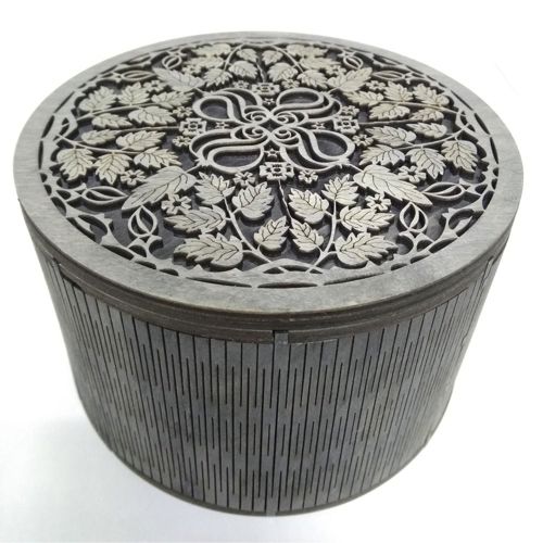 طرح قالب جعبه لولا برای برش لیزری - living hinge box template for laser cut ve - برای دستگاه CNC چوب و لیزر (سی ان سی)