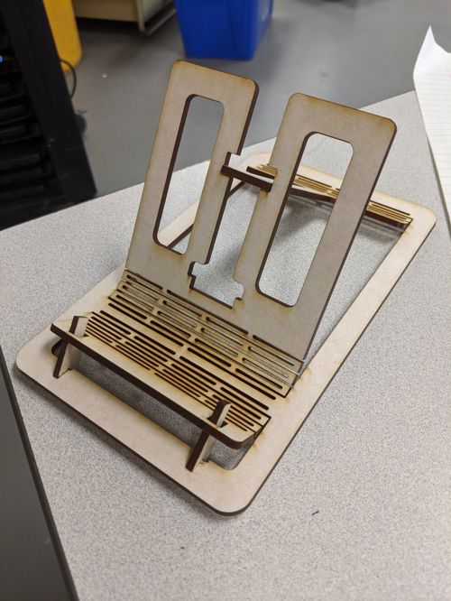 طرح پایه لولا گوشی همراه لیزر - living hinge mobile phone stand laser cut - برای دستگاه CNC چوب و لیزر (سی ان سی)