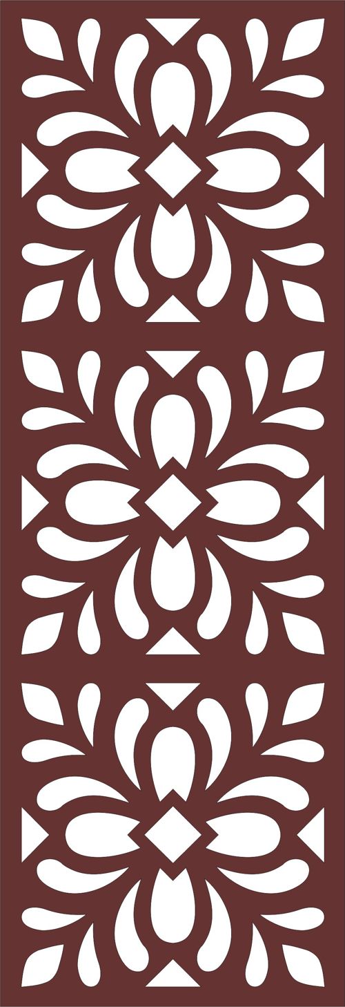 طرح کباب‌پز گلدار درز برای برش لیزری - living room grill floral seamless for laser cutting - برای دستگاه CNC چوب و لیزر (سی ان سی)