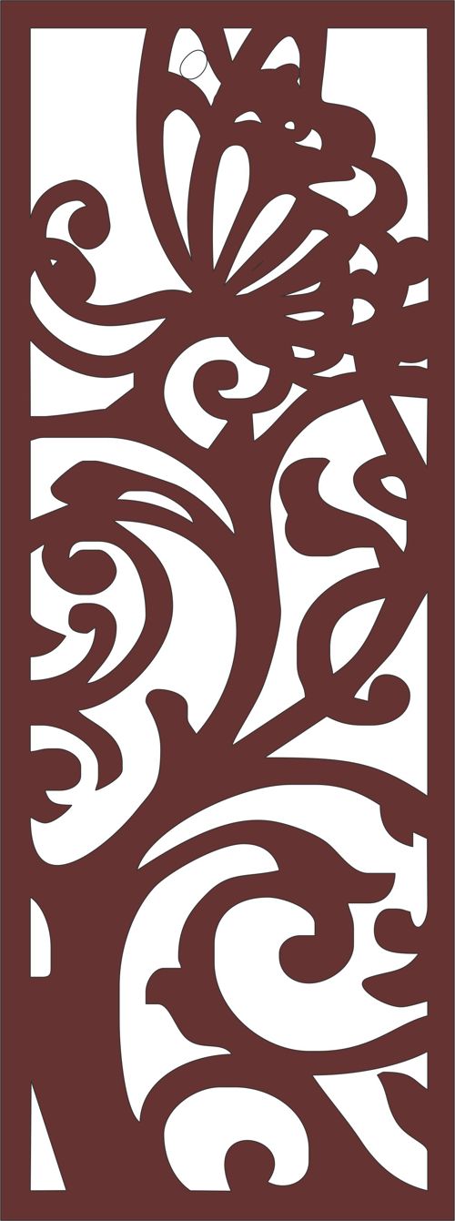 طرح گلدار یکپارچه برای اتاق نشیمن برای برش لیزر - living room screen floral seamless design for laser cutiing ve - برای دستگاه CNC چوب و لیزر (سی ان سی)