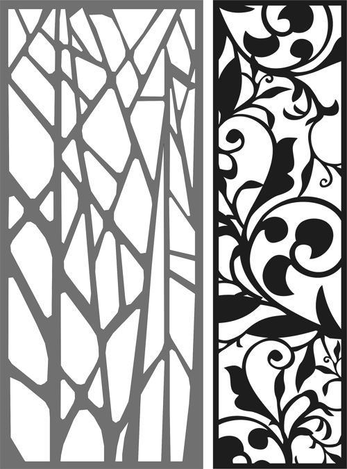 طرح گلدار یکپارچه برای اتاق نشیمن برای برش لیزری - living room screen floral seamless design for laser cutting - برای دستگاه CNC چوب و لیزر (سی ان سی)